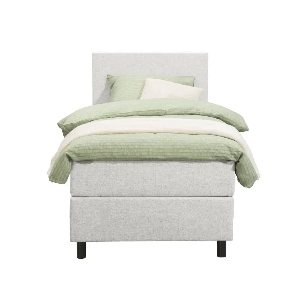 Boxspring Liv egaal - ecru - 90x200 cm - ronde poot