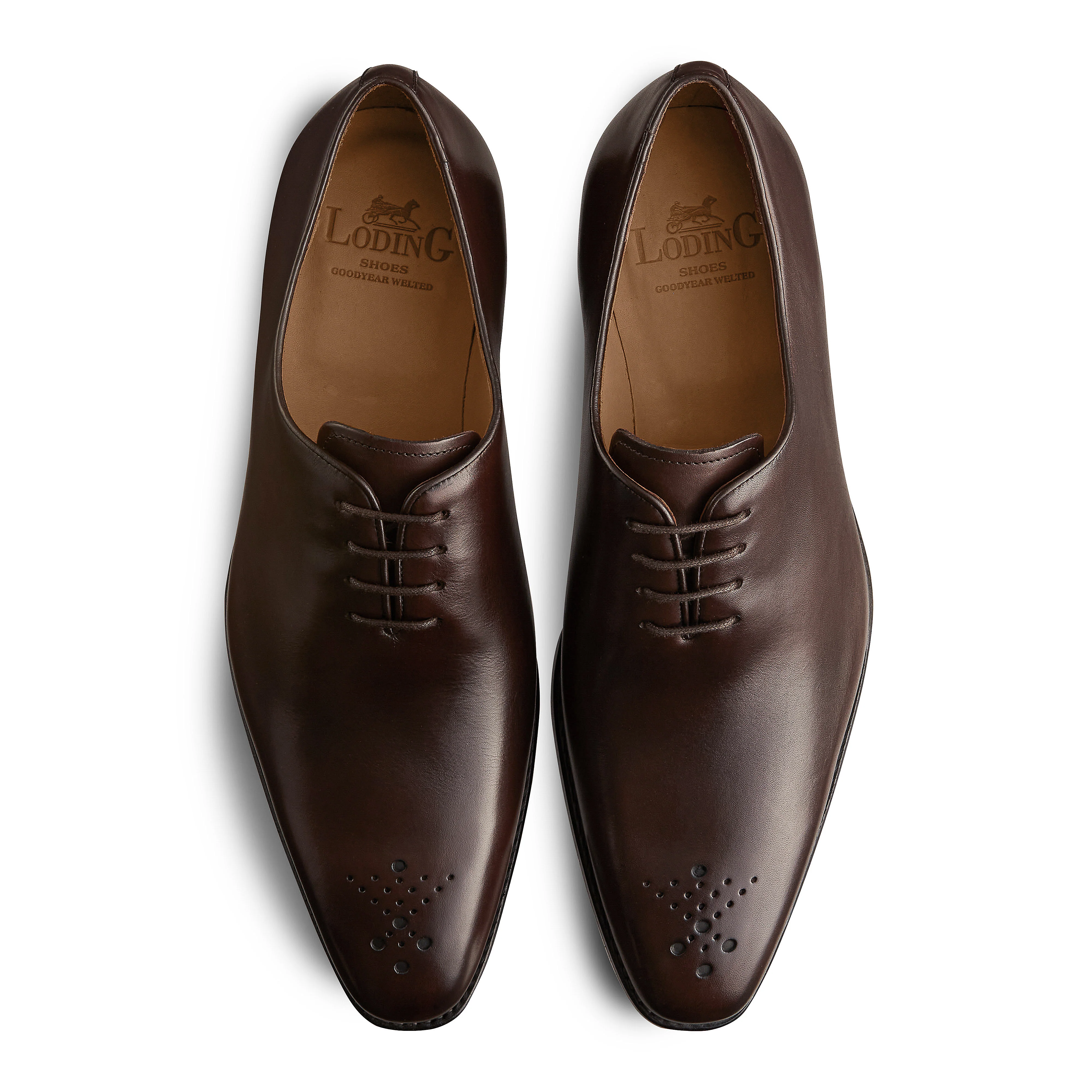 Richelieu One-Cut à bout fleuri Milan 345 marron