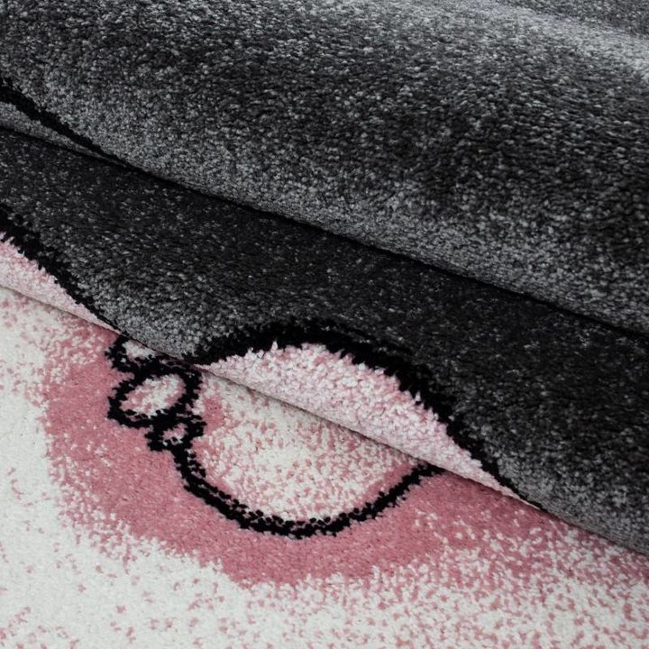 Kindervloerkleed - Olifant Roze Rond