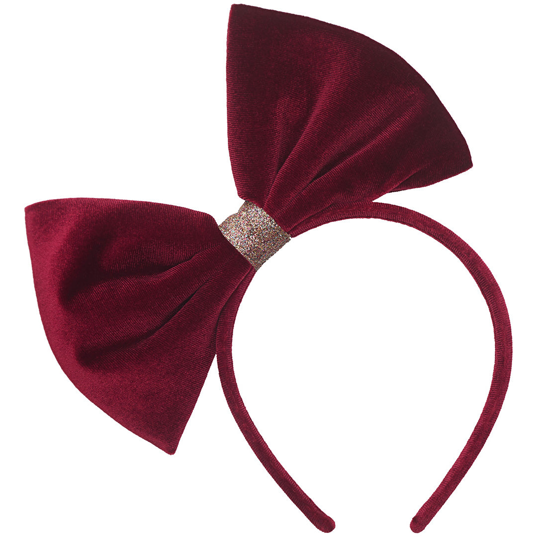 mimi & lula diadeem christmas giant velvet bow - red