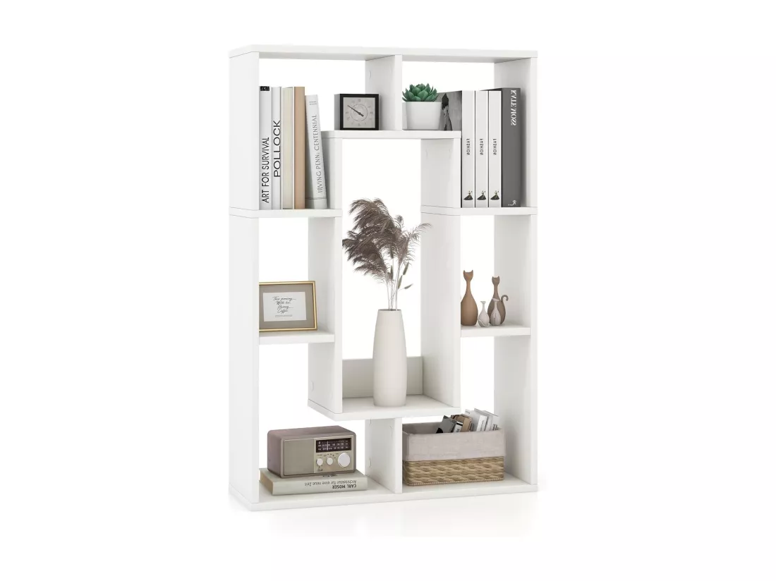 Bibliothèque, étagère à 7 compartiments ouvertes, 20 x 60 x 90 cm (blanc)