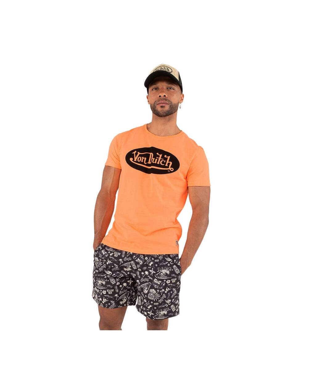 T-shirt col rond homme en coton Front