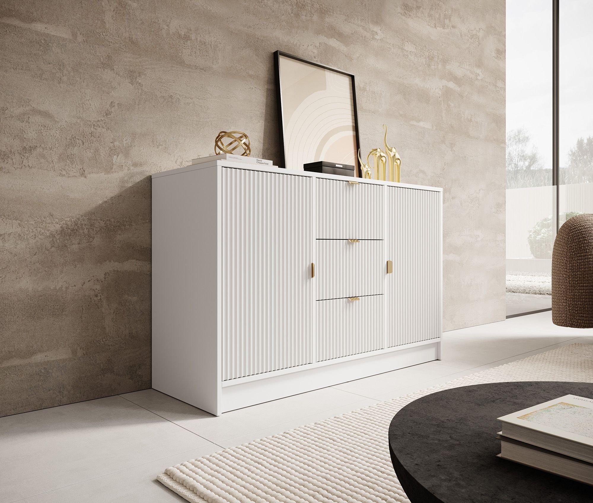 Meubella - Dressoir Tavares - Wit - 118 cm