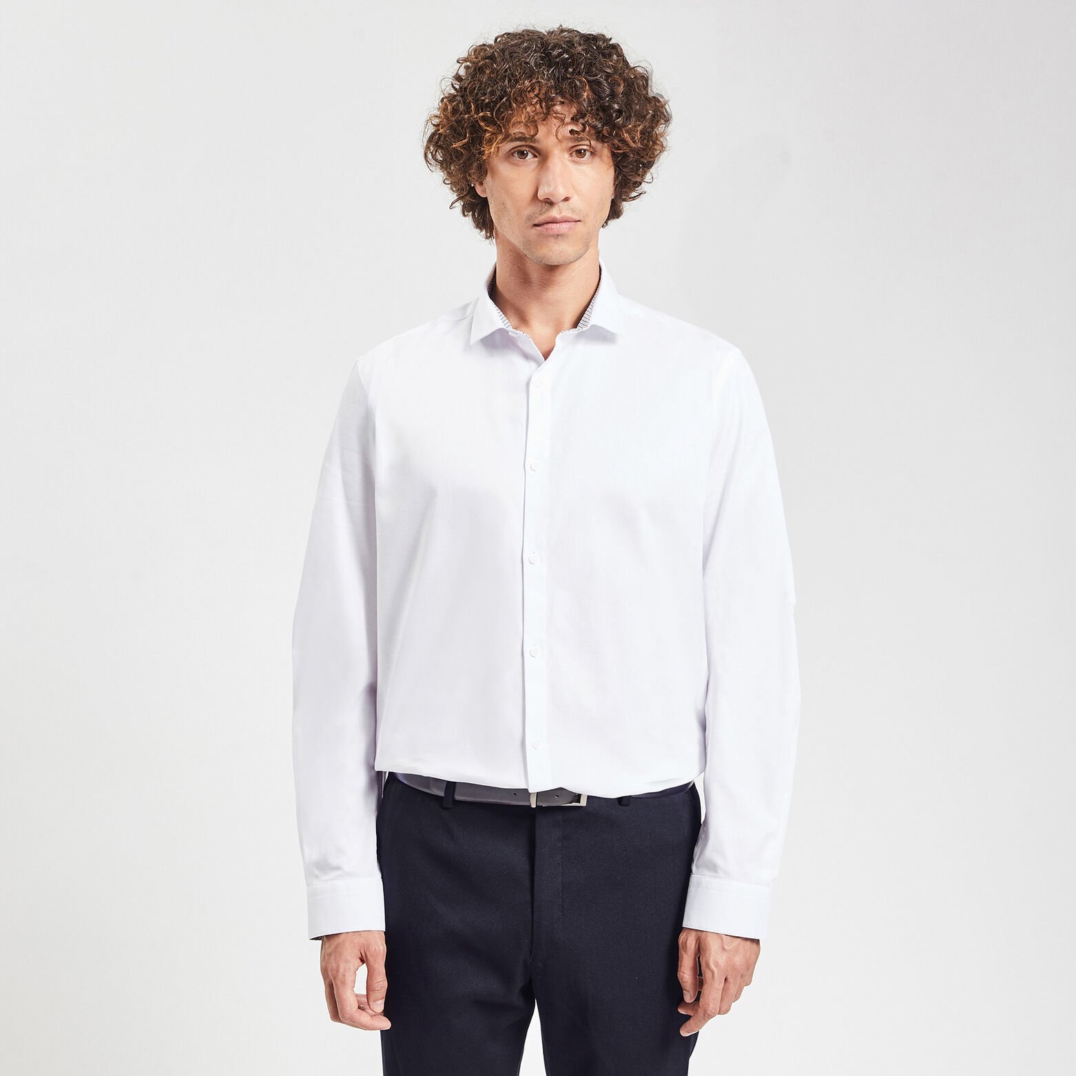 Chemise regular unie coton biologique Blanc