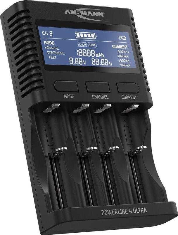 Ansmann - Powerline 4 Ultra - Oplaadbare Batterijlader - Geschikt voor Diverse Formaten