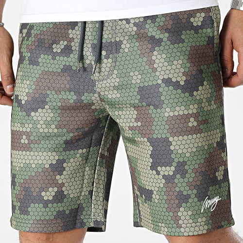 Short Jogging Pixel Vert Kaki Camouflage