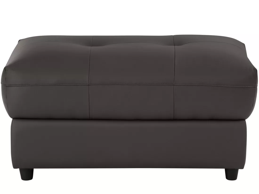 Tanaro | Pouf rembourré en cuir et PU marron