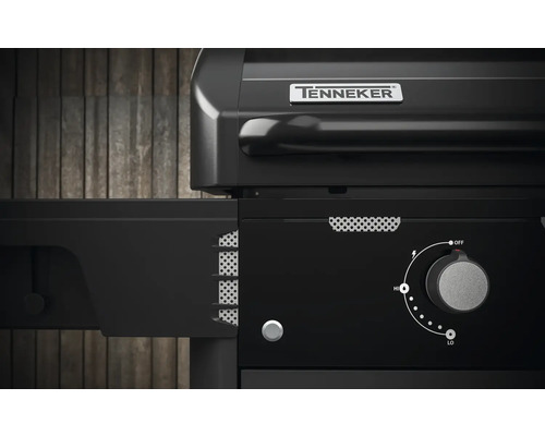 Tenneker® Gasgrill Halo Power Zone TG 4 180,4 x 61 x 117,5 cm 4-pits + zijbrander, gietijzeren rooster, platformsysteem, glazen inzetstuk in het deksel