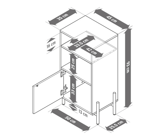 Badschrank mit Holzfurnier