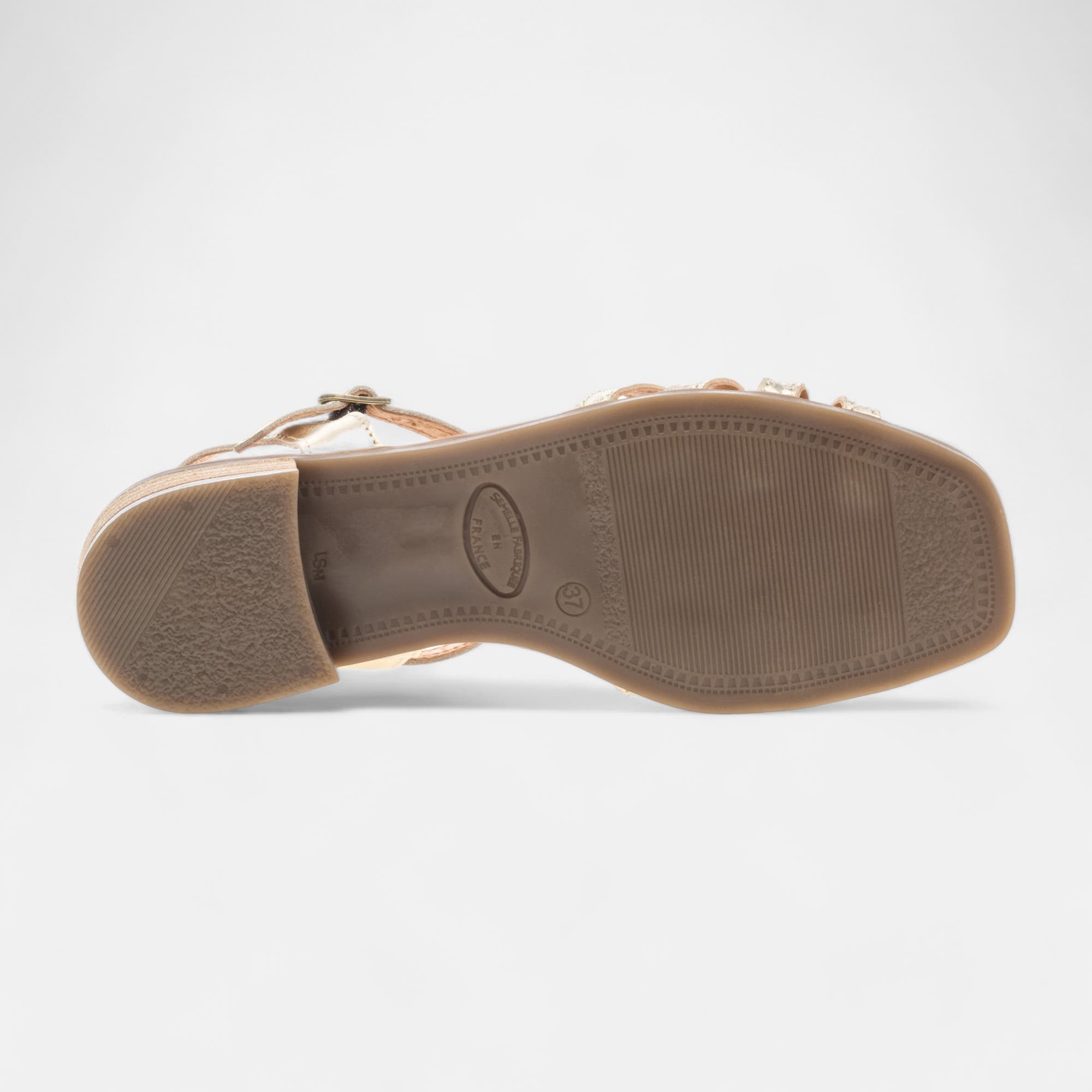 Nu-pieds Femme en cuir or
