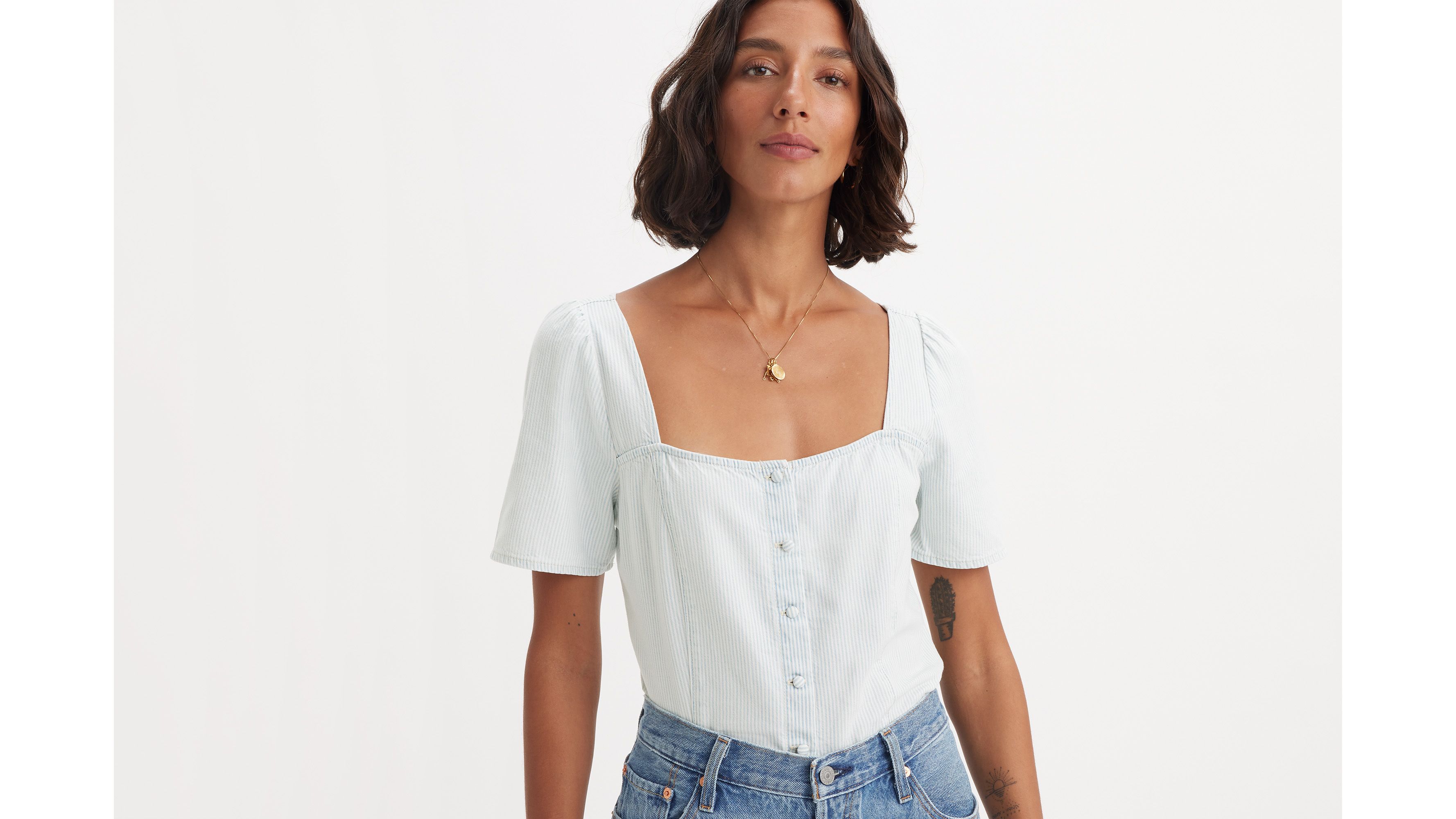 Blouse manche courte Pascale Lightweight - Smell Ya Later - Blanc