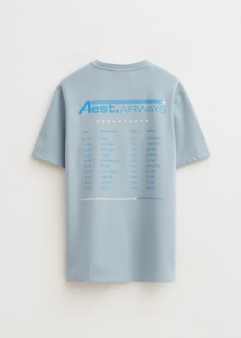 T-shirt met print airways blauw (BLW.I)