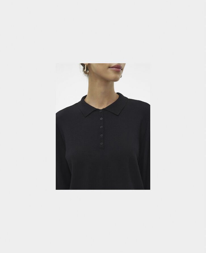 Vero Moda VMLENNY LS POLO SHIRT VMA Black