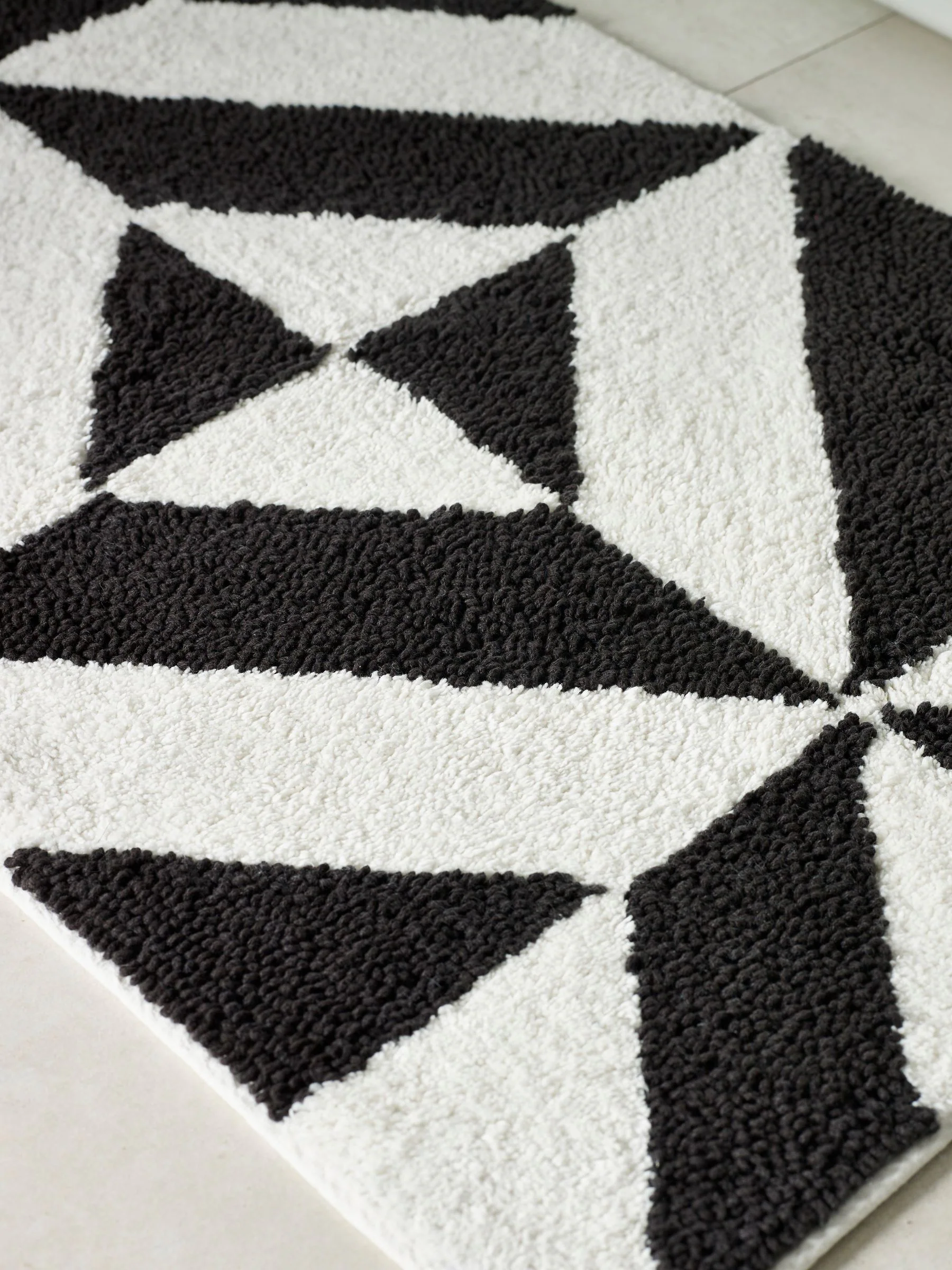 Badmat met geometrisch patroon, 100% katoen