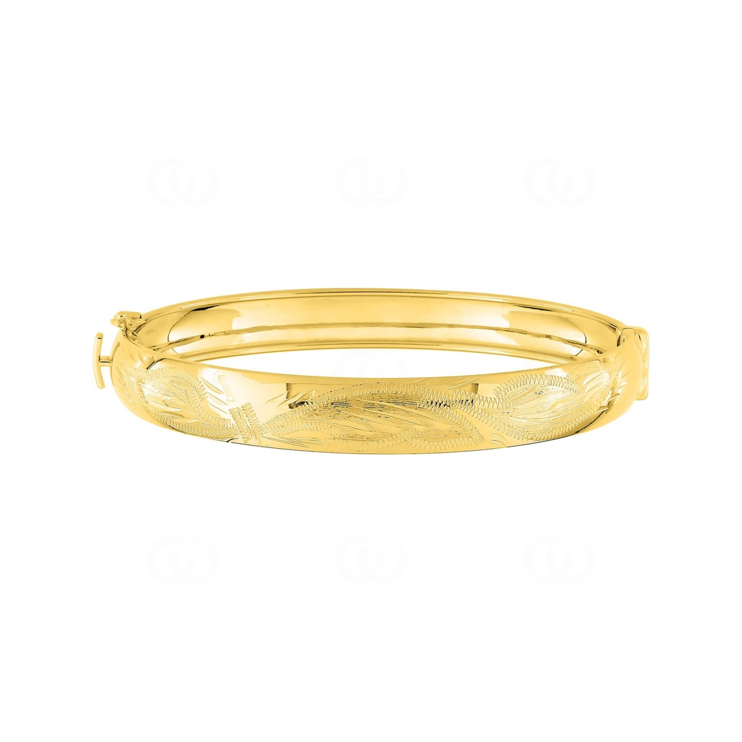Armreif oval 750/18 K Gelbgold verziert 9mm