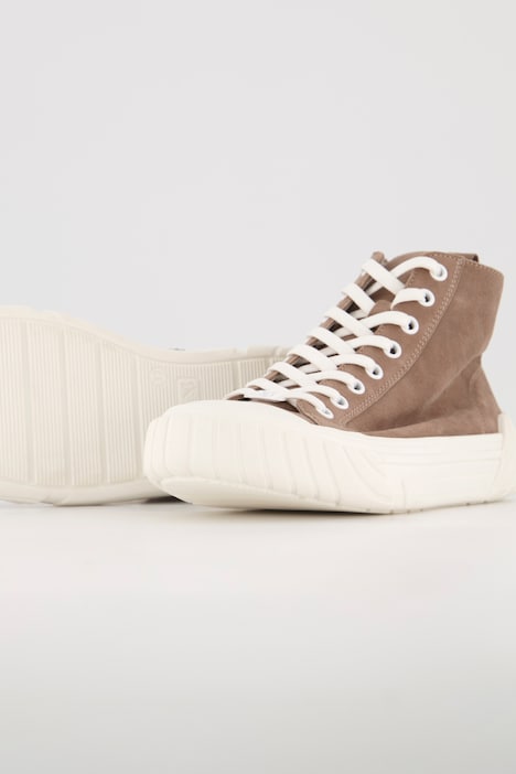 Caprice Leder-Sneaker, hoher Schaft, Zipper, Komfortweite