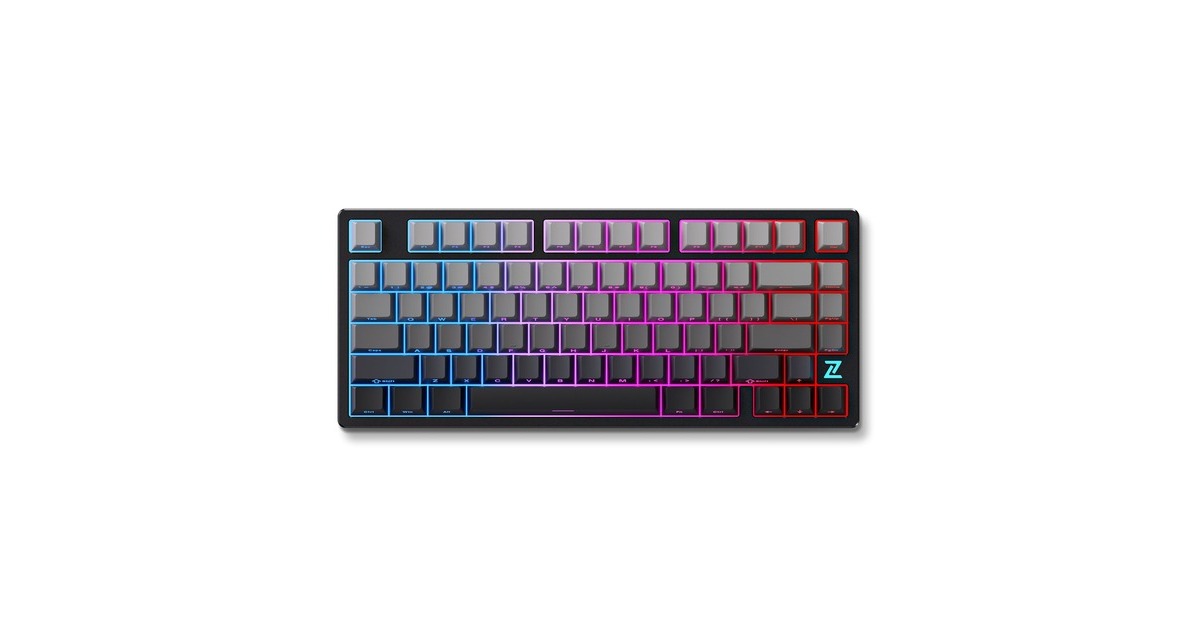 MCHOSEZ75S Mountains Gradient Flame Orange Metal Top Cover Wireless Mechanical, toetsenbord  (Zwart/grijs, US lay-out, TTC Flame Orange, 75%, RGB, Hot swap, Side engraved PBT, draadloos / Bluetooth / USB-C)