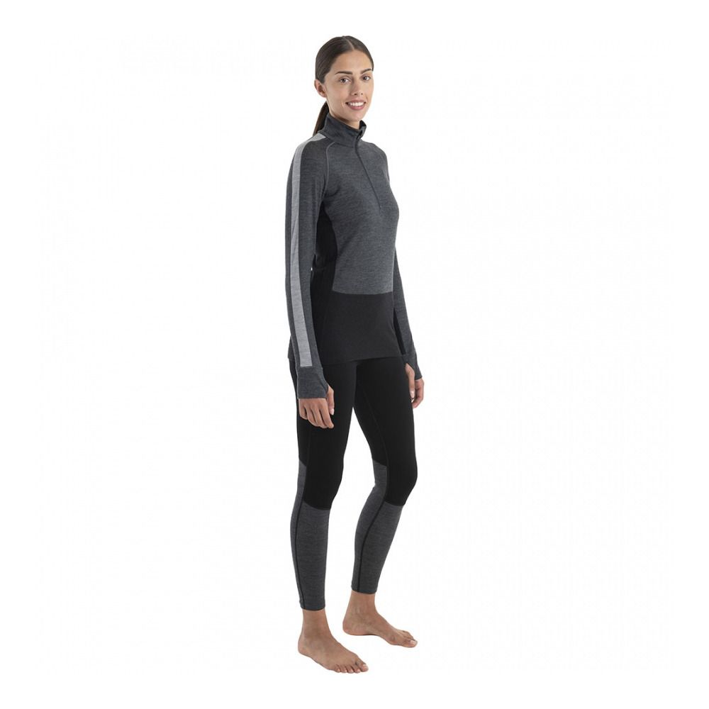 Icebreaker ZONEKNIT 200 - Sous-couche Femme jet hthr/blk/metro h/cb