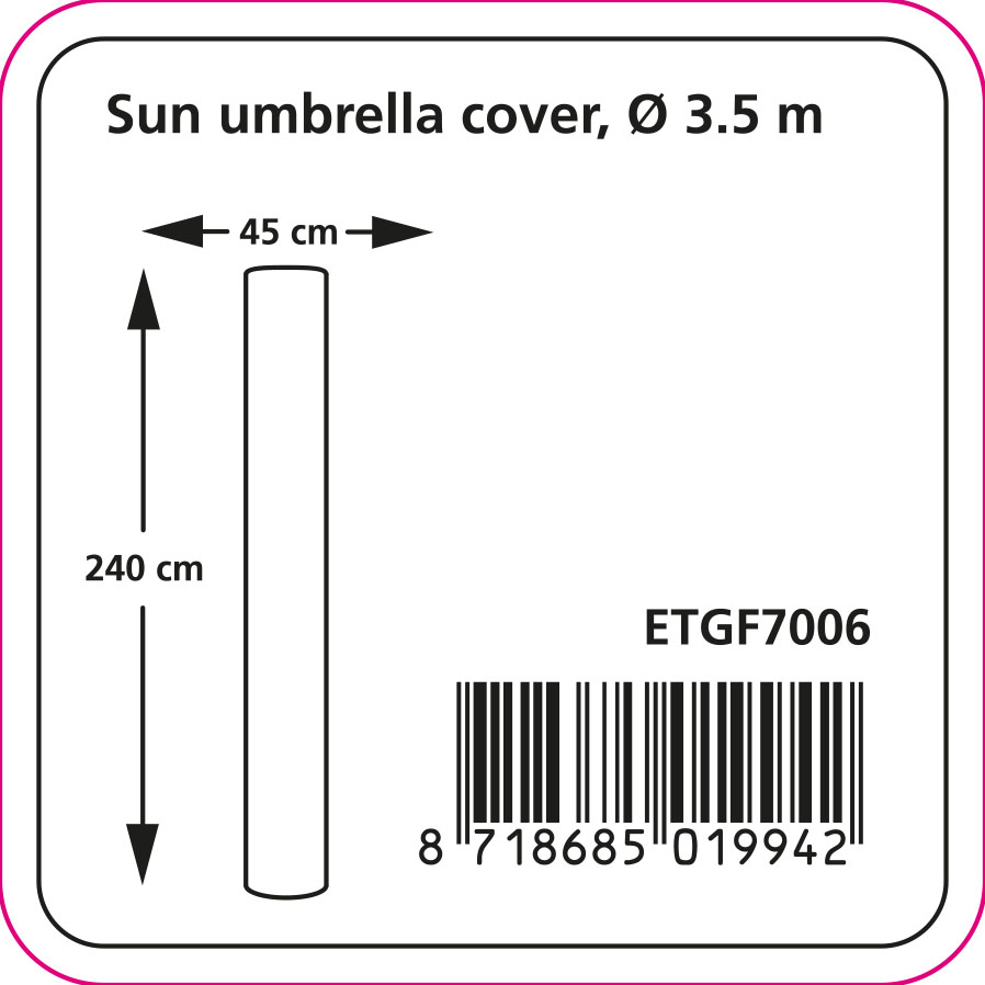 Eurotrail Cantonic 240x45cm Grey parasolhoes