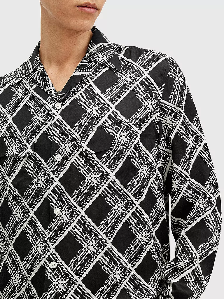 ALLSAINTS Hemd GRID schwarz
