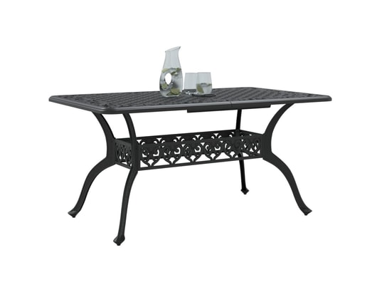 VIDAXL - Table de jardin noir 150x90x72 cm aluminium coulé