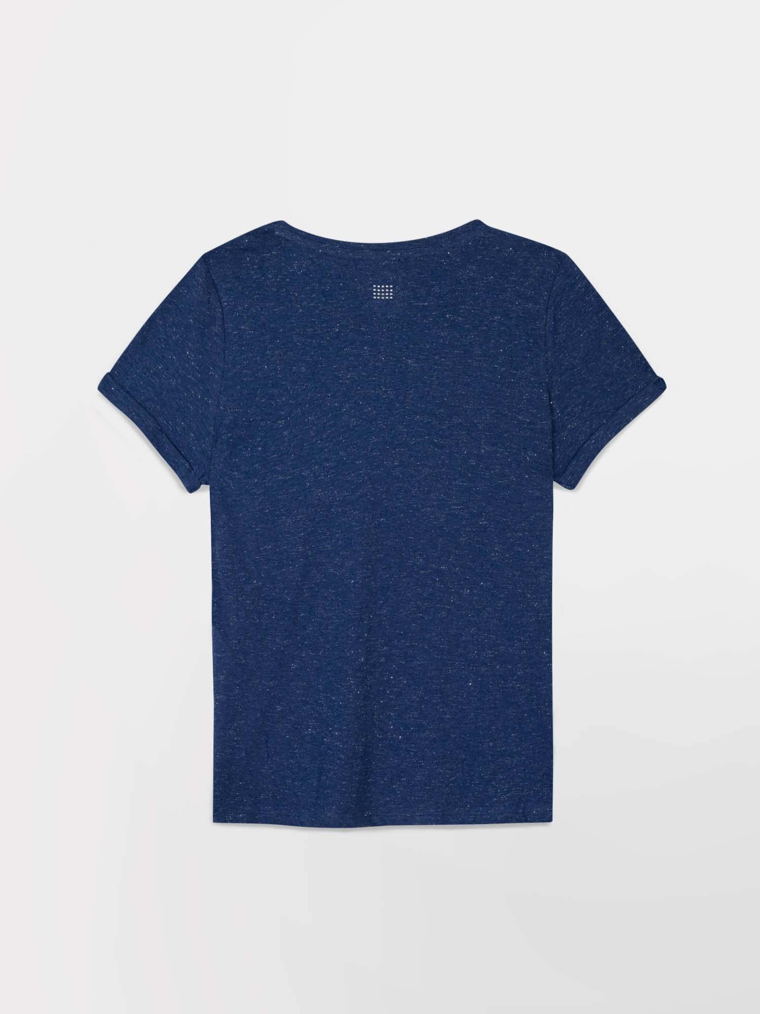 Tee-Shirt Femme Col V Jersey Coton Marine