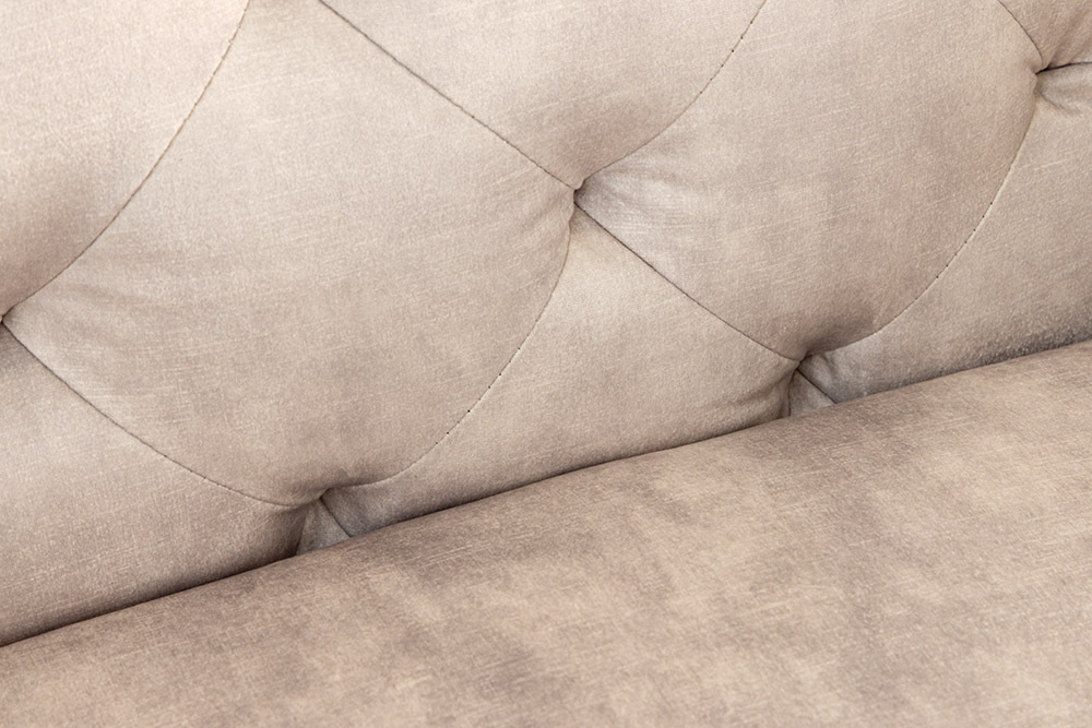 Design Chesterfield Sessel MODERN BAROCK 120cm champagner beige Samt Federkern