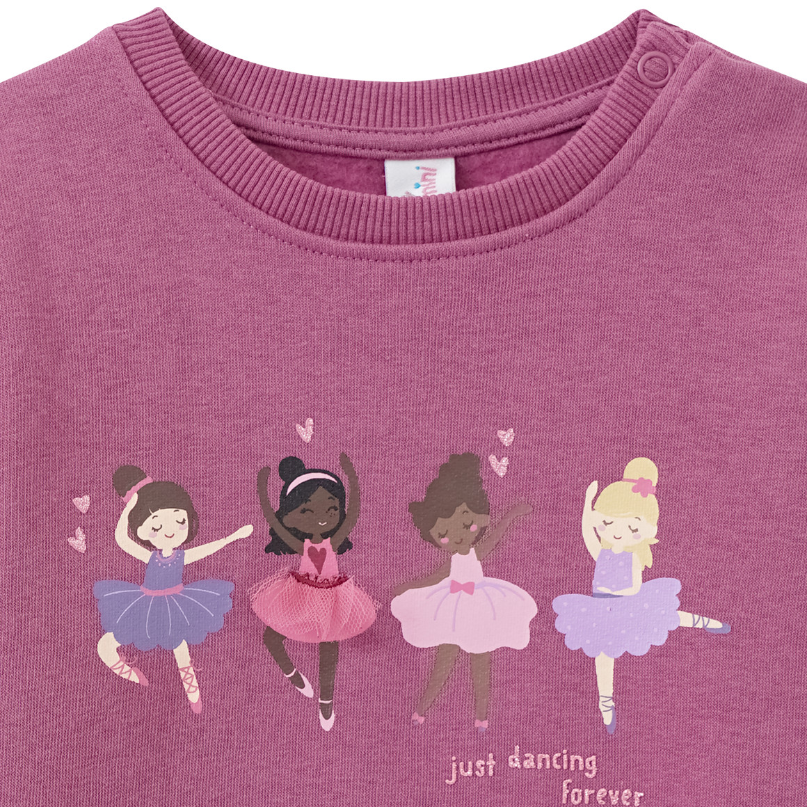 Topomini Baby Sweatshirt mit Ballerina-Print lila