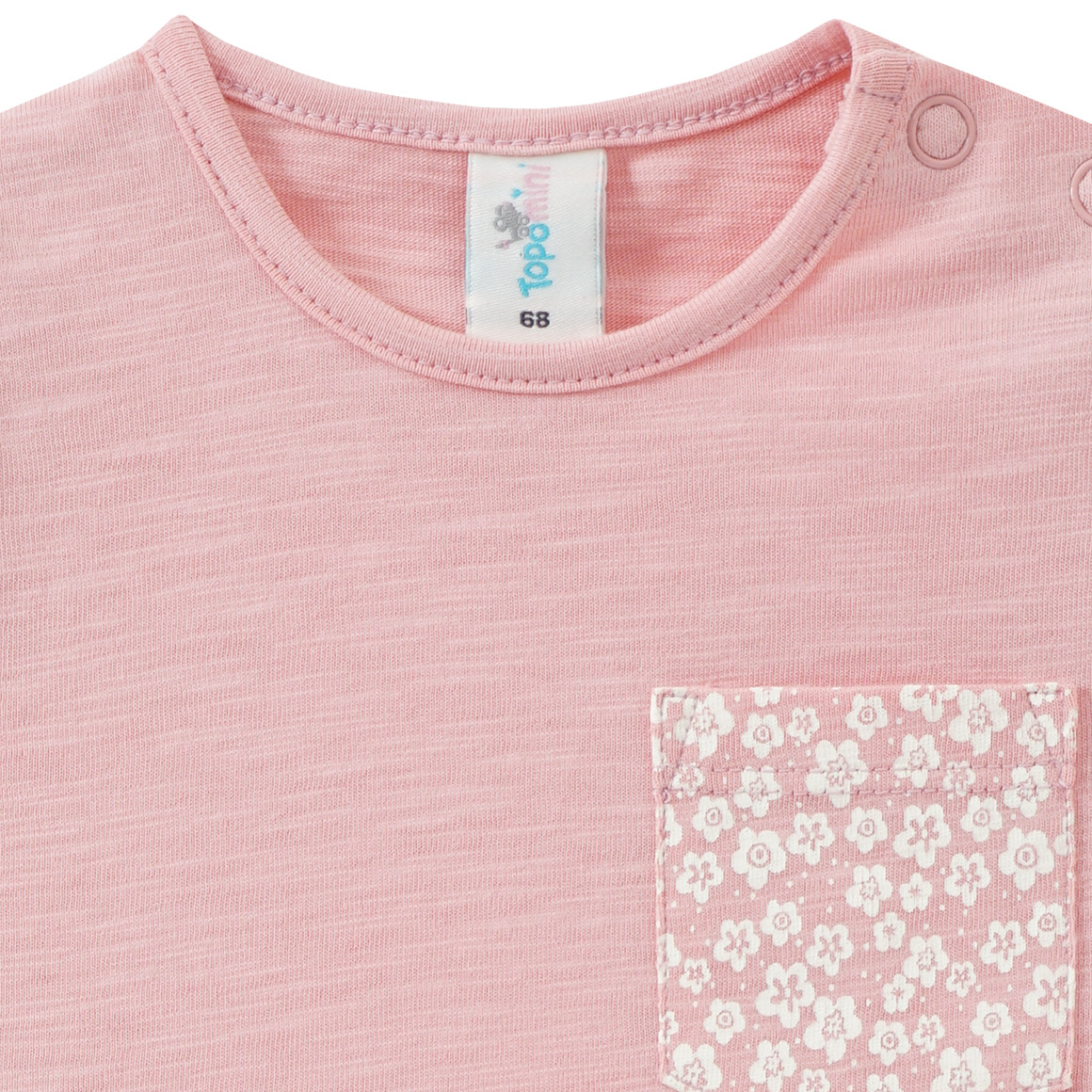 Topomini Newborn T-Shirt mit Brusttasche rosa