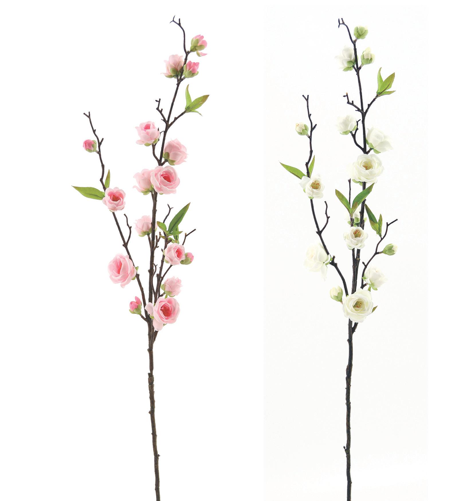 BRANCHE BOURGEONS H.96CM ROSE ET BLANC