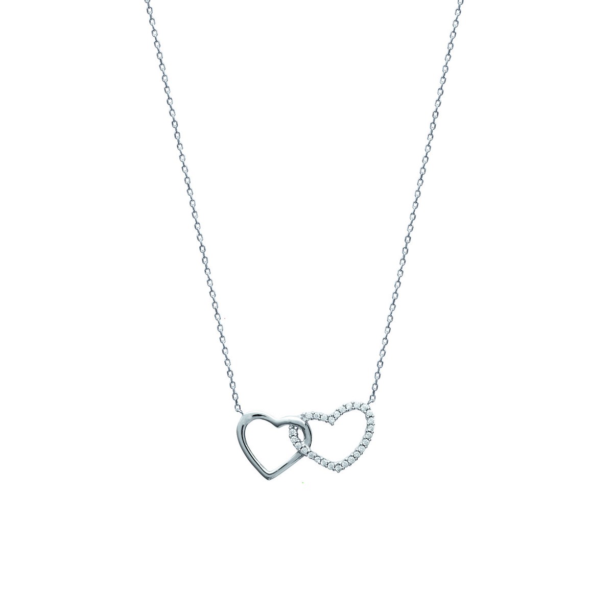 Collier Brillaxis coeurs entrelacés empierrés