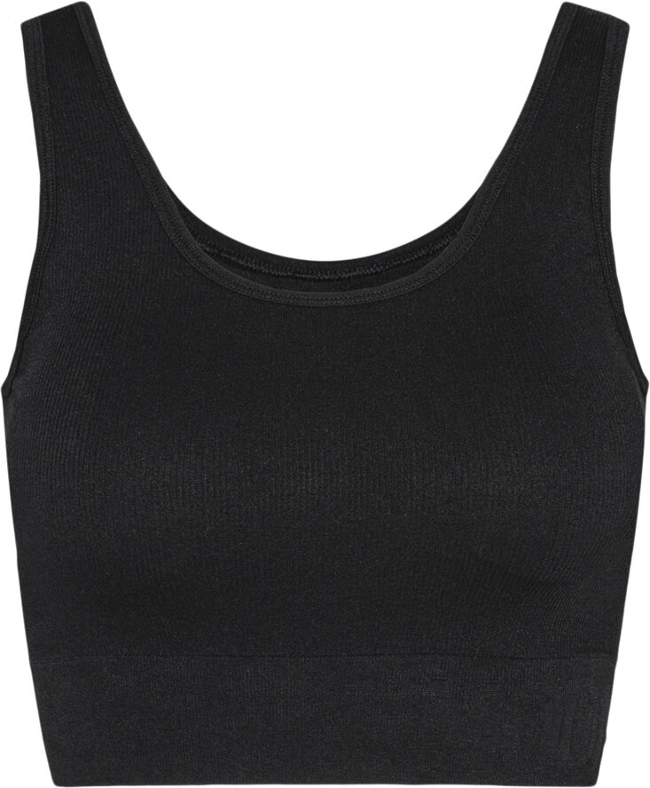 Moonchild Yoga Wear Soft Rib Seamless Crop Top Black iris