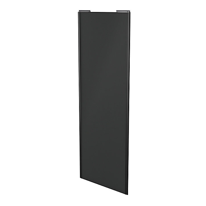 Porte de placard coulissante anthracite profil noir GoodHome Arius H. 248,5 x L. 92.2 cm + amortisseurs