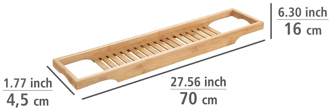 WENKO Badewannenbrücke »Bambusa« BxTxH: 70x16x4,5 cm, Badewannenablage aus Bambus