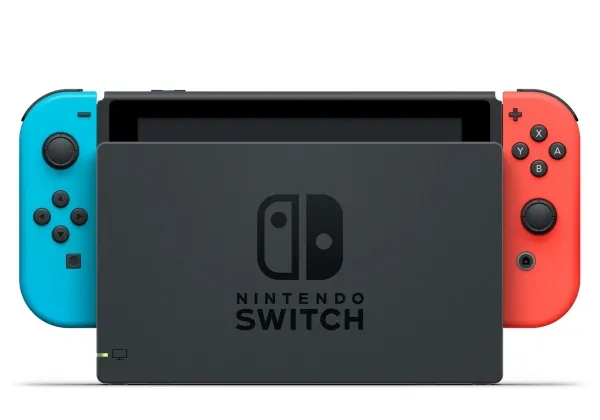 Nintendo Switch with Neon Blue and Neon Red Joy-Con - Spilkonsol - Full HD - sort, neonrød, neonblå