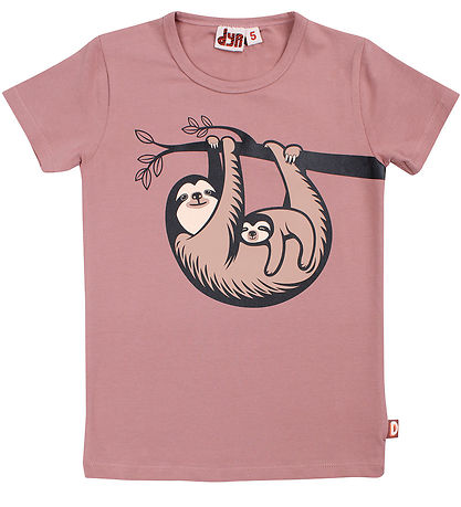 ANIMAL T-Shirt - DyrGrowl - Dk Rose Beige Faultier Mama