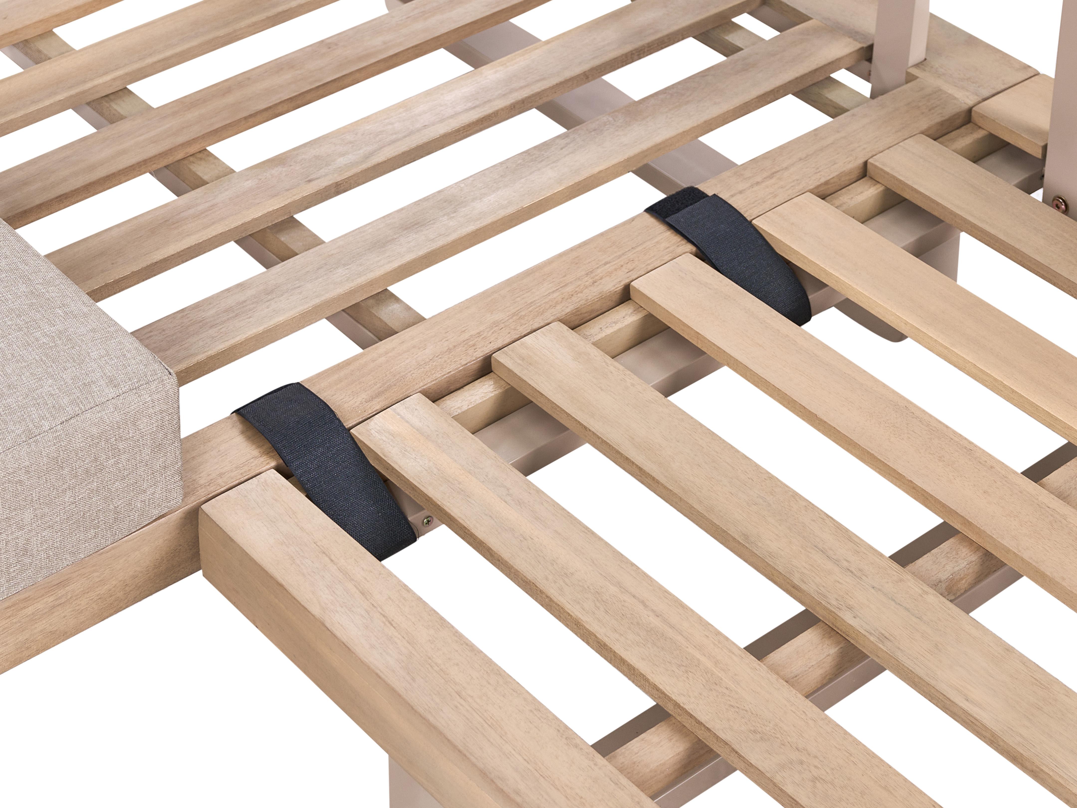 Tuin hoekloungeset met tafel 5-zits MYKONOS rechtszijdig Gecertificeerd acaciahout Taupe