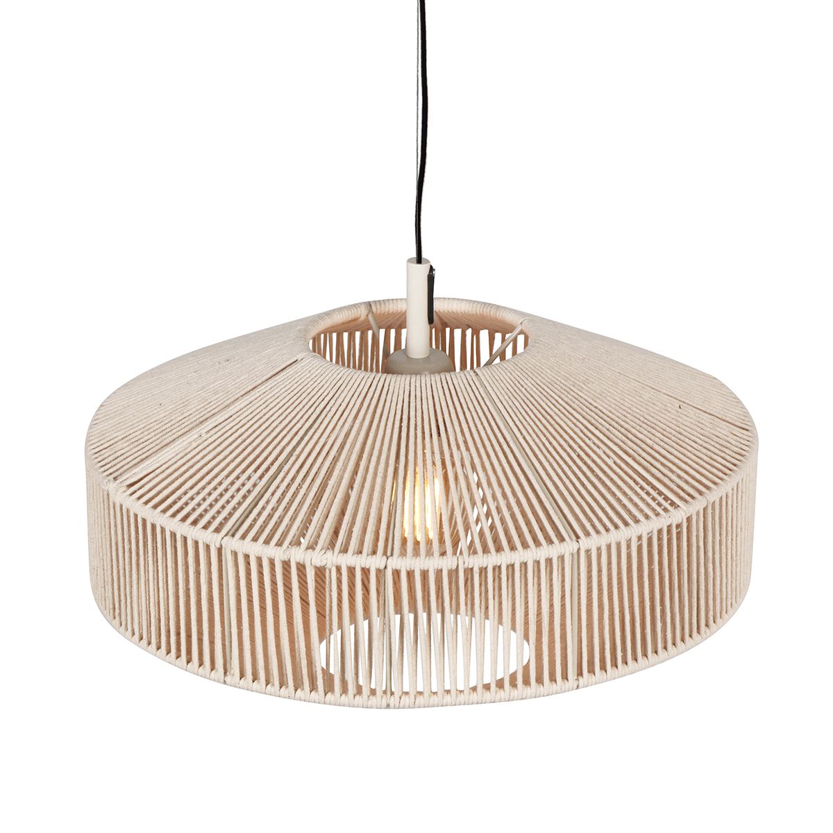 Japandi hanglamp bruin touw 46cm - Svea