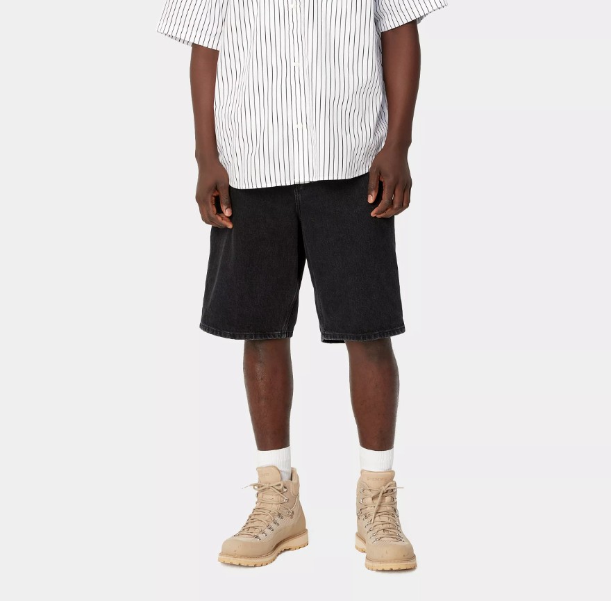 Carhartt WIP Single Knee Denim Short Black Stone Washed