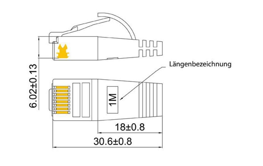 Slimpatchkabel RJ-45 - RJ-45, Cat 6, STP, 25 m, BlauGeschirmtes Twisted-Pair-Kabel (STP) mit Klinkenschutz