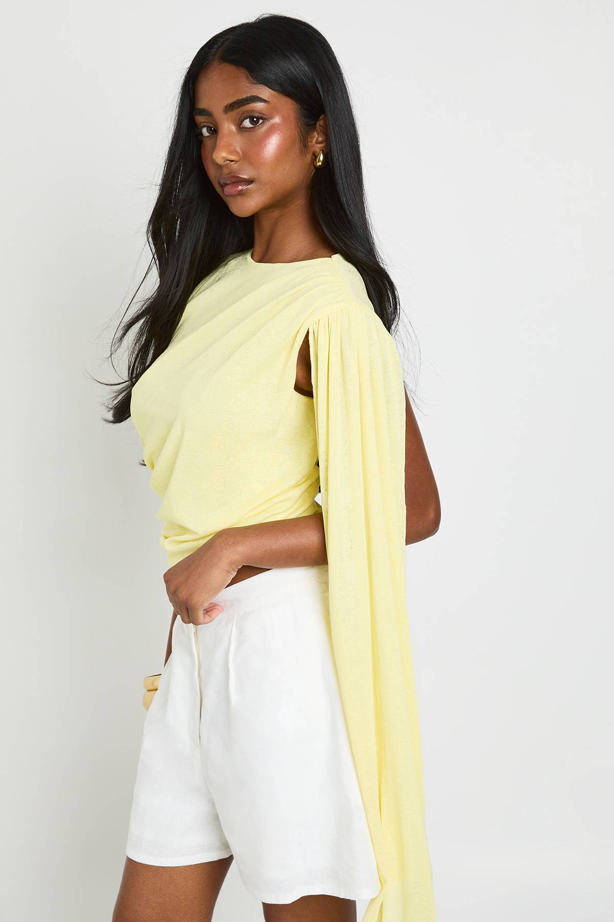 boohoo Haut Transparent Texturé Avec Détail Drapé Froncé