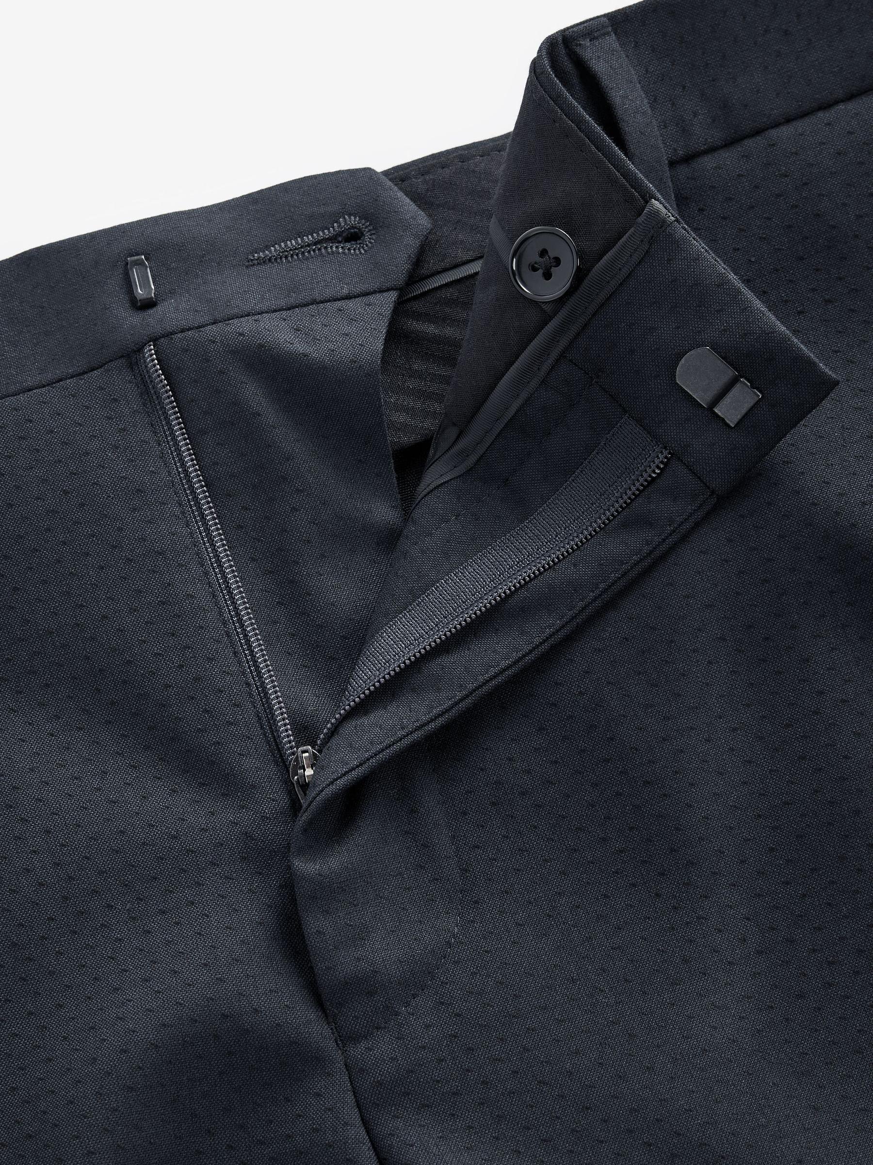 Marineblauw - Smoking met smalle pasvorm en patroon: broek
