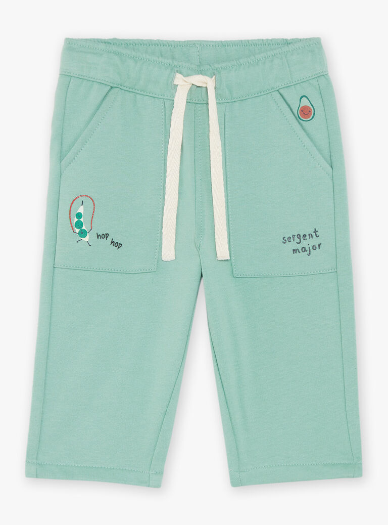 Pantalon en molleton vert amande