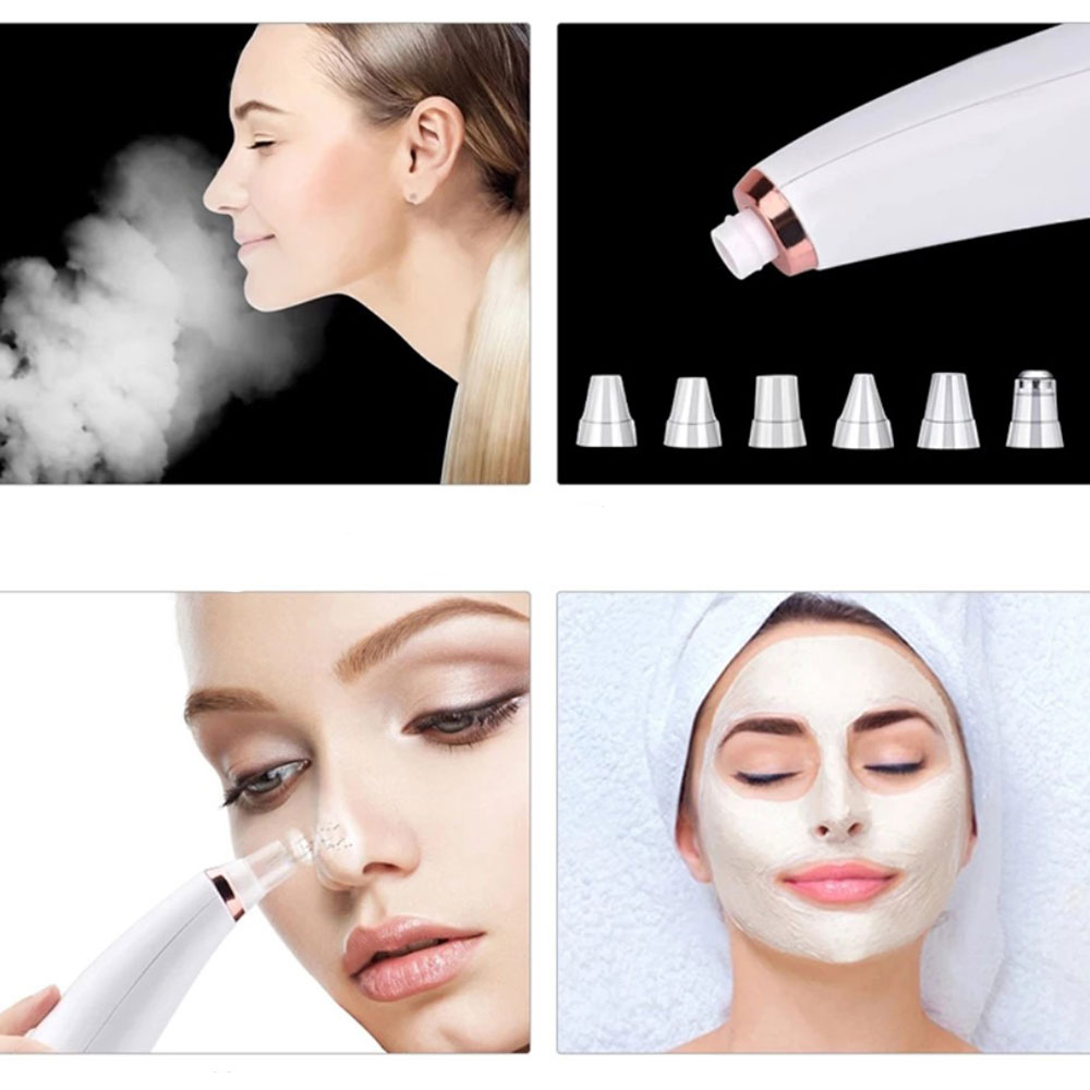 Blackhead Remover Elektrischer USB Gesichtsreiniger / Pflegepeeler / Mitesserentferner mit 3 Modis - Weiss