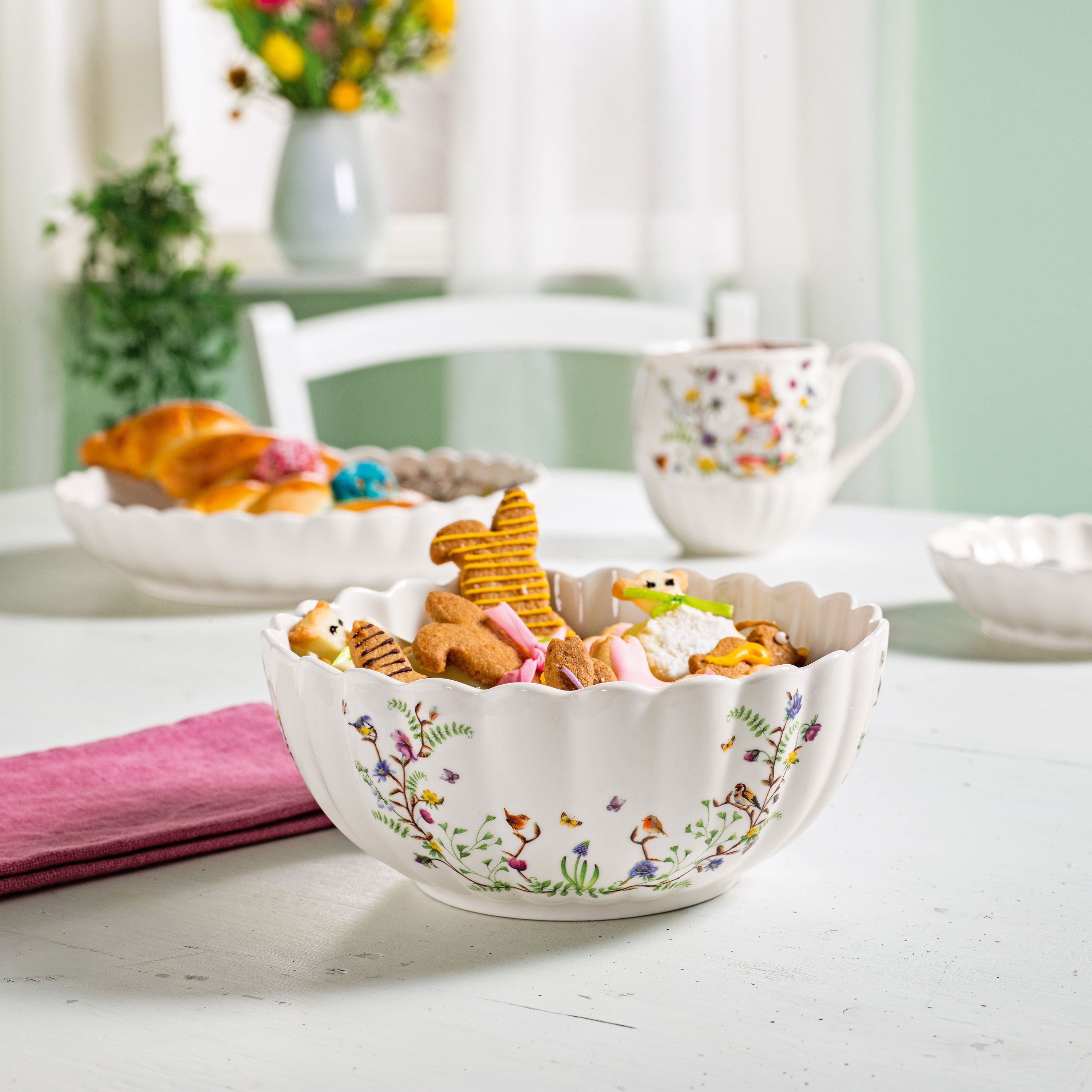 Spring Fantasy Cereal bowl Green, 18.6 oz, Premium Porcelain