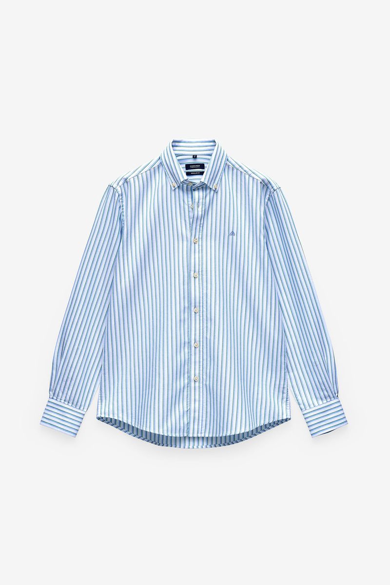 CAMISA OXFORD COM RISCAS