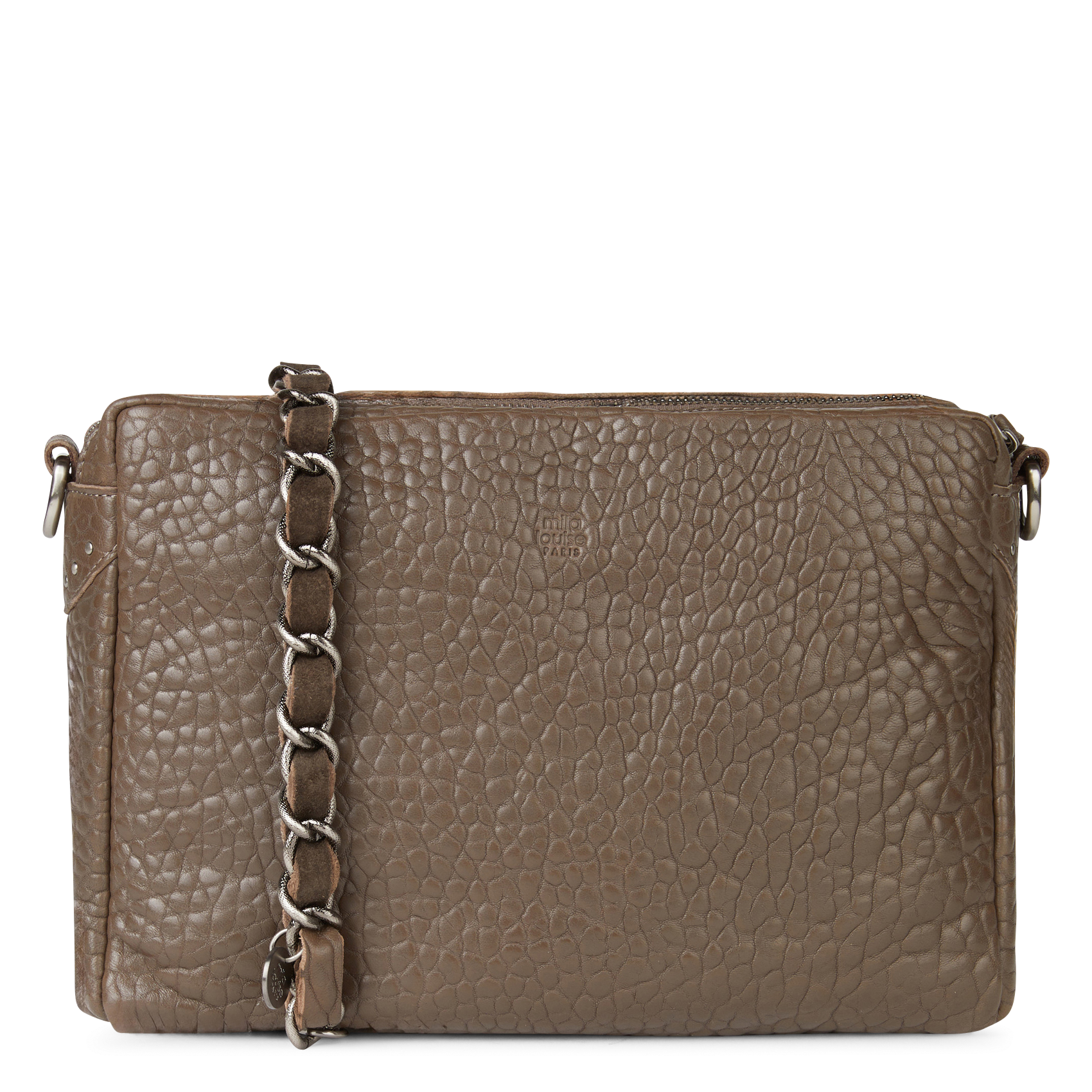 MAMA - Sac bandoulière en cuir grainé | Gris