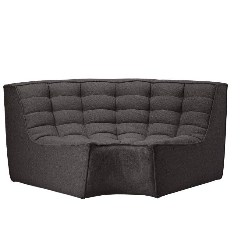 Ethnicraft N701 bank rond hoekelement dark grey