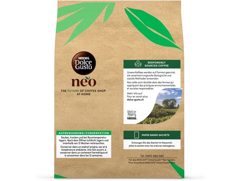 NEO by Nescafé Dolce Gusto Sachets Café au Lait 12 Portione Sachets für die Nescafé Dolce Gusto NEO Kaffeemaschine von Delonghi