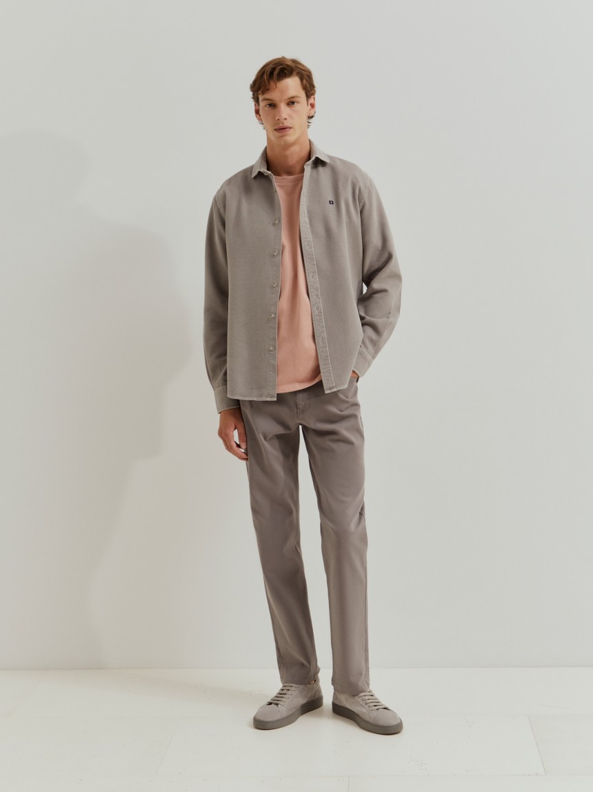 Camisa slim fit de algodão